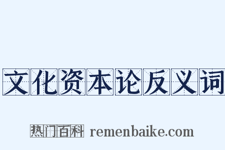 文化资本论反义词是什么意思的图片